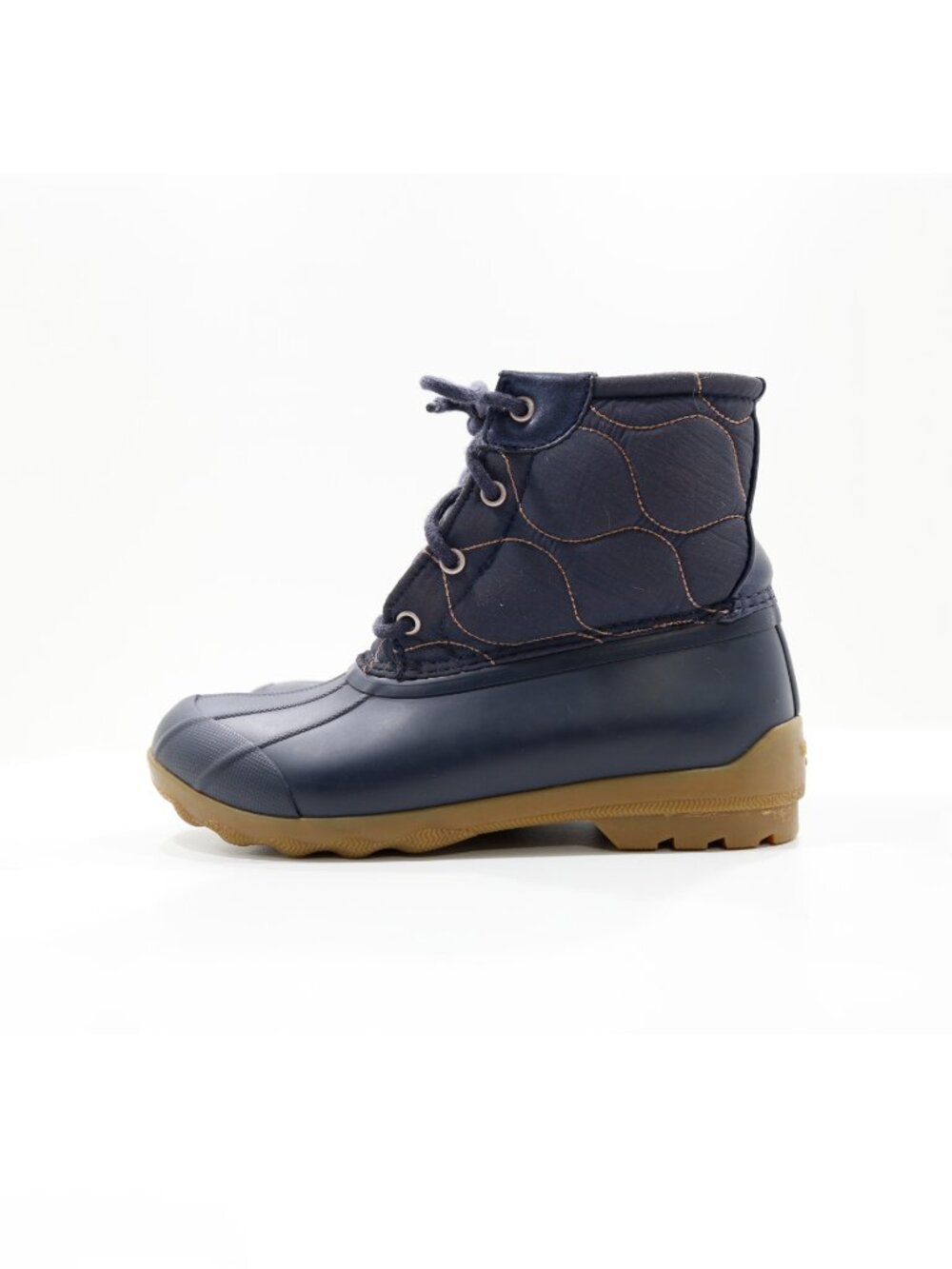 Sperry Port Blue Quilted Nylon & Rubber Waterproof Rain Boots - Juniors' 3